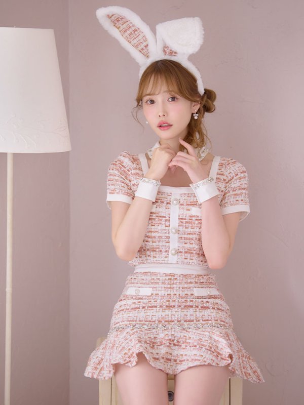 画像3: 【SALE!!】【即日発送】【ハロウィン】 ツイードセットアップバニー【コスプレ6点セット】【XS-Mサイズ/1カラー】[HC03]