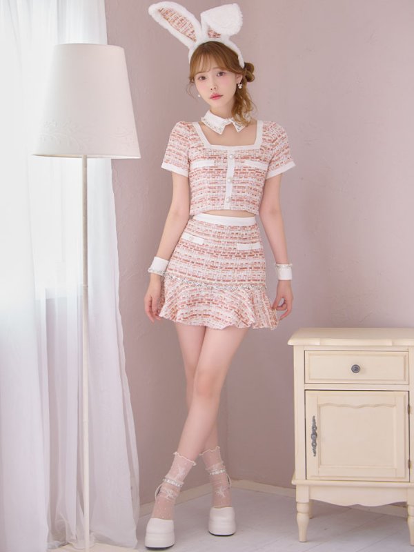 画像4: 【SALE!!】【即日発送】【ハロウィン】 ツイードセットアップバニー【コスプレ6点セット】【XS-Mサイズ/1カラー】[HC03]