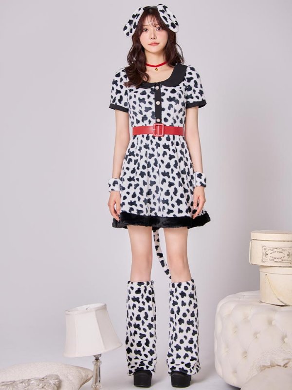 画像4: 【即日発送！】【ハロウィン】ダルメシアンミニフレアワンピース 【コスプレ点セット】 【S-XLサイズ/1カラー】[HC03]
