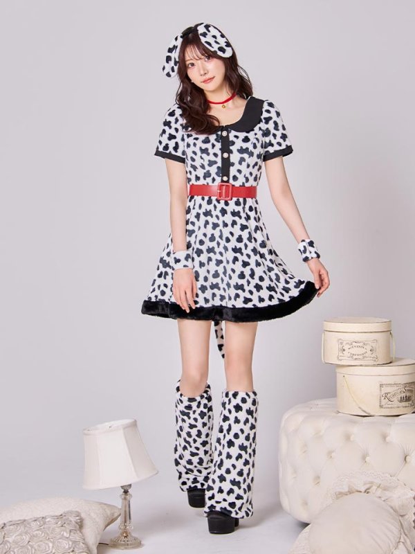 画像7: 【即日発送！】【ハロウィン】ダルメシアンミニフレアワンピース 【コスプレ点セット】 【S-XLサイズ/1カラー】[HC03]