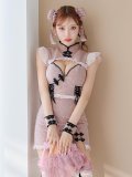 【SALE!!】【即日発送！】【ハロウィン】 レースチャイナセットアップ 【コスプレ5点セット】【XS-Lサイズ】(SE01YN)[HC03]明日花キララ着用