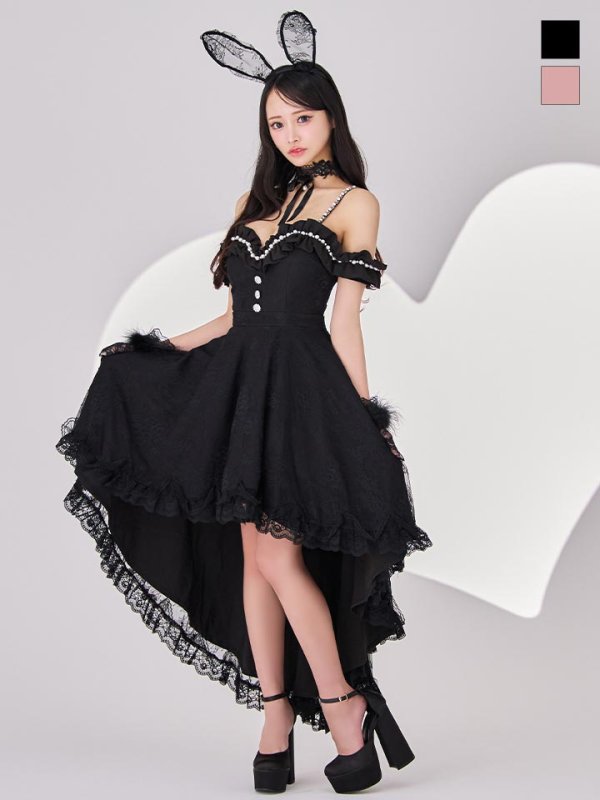 画像3: 【SALE!!】【即日発送！】【ハロウィン】 バニーショートインロングワンピース 【コスプレ5点セット】【XS-XLサイズ/2カラー】[HC03]