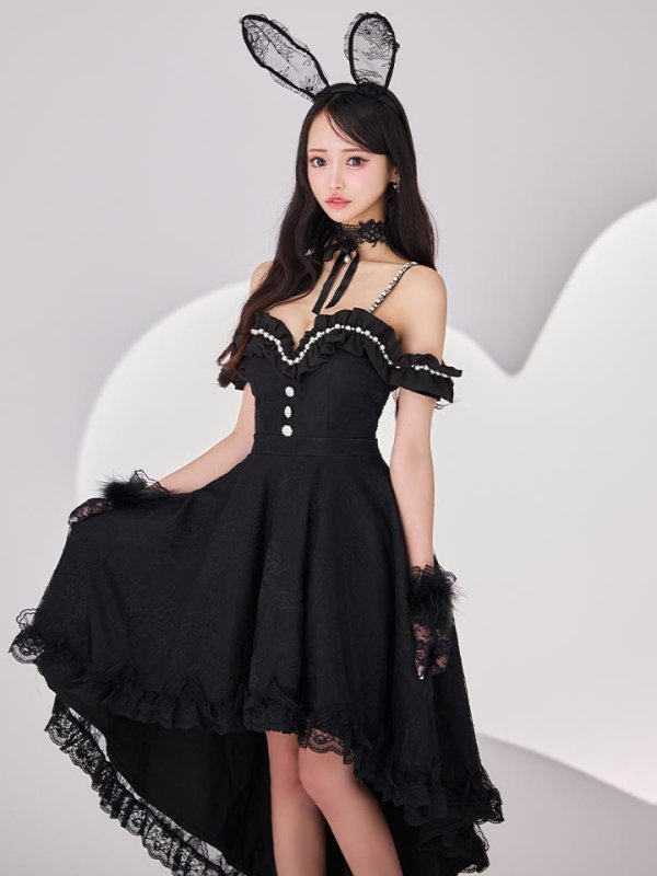 画像5: 【SALE!!】【即日発送！】【ハロウィン】 バニーショートインロングワンピース 【コスプレ5点セット】【XS-XLサイズ/2カラー】[HC03]