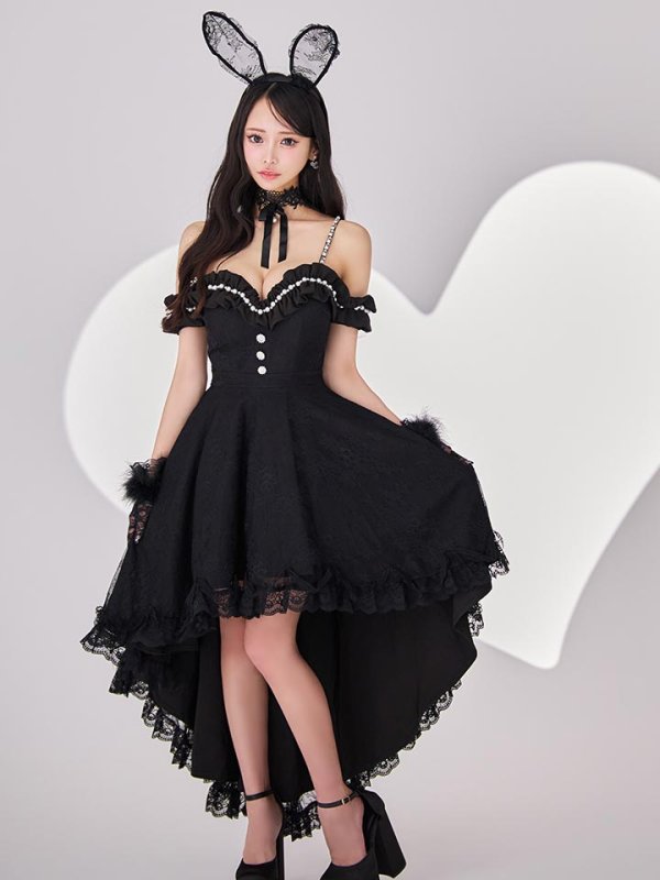 画像8: 【SALE!!】【即日発送！】【ハロウィン】 バニーショートインロングワンピース 【コスプレ5点セット】【XS-XLサイズ/2カラー】[HC03]