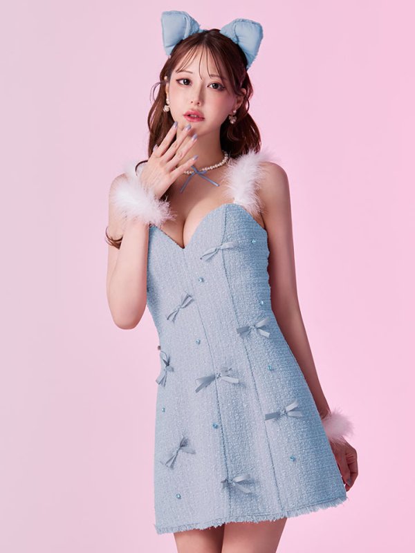 画像22: 【SALE!!】【即日発送！】【ハロウィン】猫リボンツイードワンピース 【コスプレ5点セット】 【XS-XLサイズ/2カラー】[HC03]