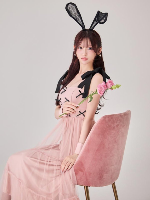 画像5: 【SALE!!】【即日発送！】【ハロウィン】バニーリボンチュールワンピース 【コスプレ4点セット】 【S-Lサイズ/1カラー】[HC03]