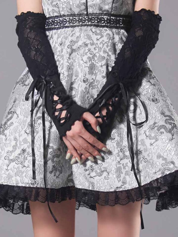 画像12: 【ハロウィン】アームウォーマー付きフレアスカートチャイナ 【コスプレ5点セット】 【S-XLサイズ/4カラー】[HC03]