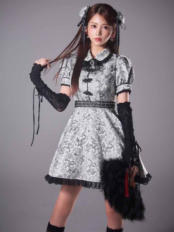 画像8: 【ハロウィン】アームウォーマー付きフレアスカートチャイナ 【コスプレ5点セット】 【S-XLサイズ/4カラー】[HC03]