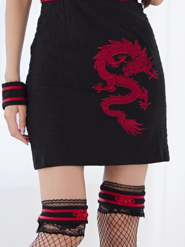 画像26: 【即日発送】【ハロウィン】 アメスリコルセットチャイナ 【コスプレ3点セット】【XS-XLサイズ/1カラー】/ シャーリングドラゴン刺繍タイトチャイナ 【コスプレ4点セット】 【XS-Lサイズ/1カラー】 (SE01YN)[HC03]