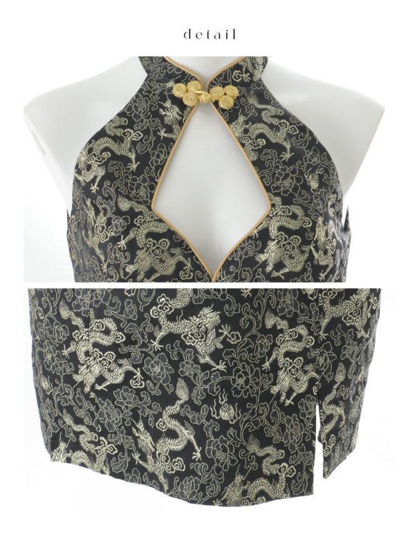 画像40: 【即日発送】【ハロウィン】 アメスリコルセットチャイナ 【コスプレ3点セット】【XS-XLサイズ/1カラー】/ シャーリングドラゴン刺繍タイトチャイナ 【コスプレ4点セット】 【XS-Lサイズ/1カラー】 (SE01YN)[HC03]