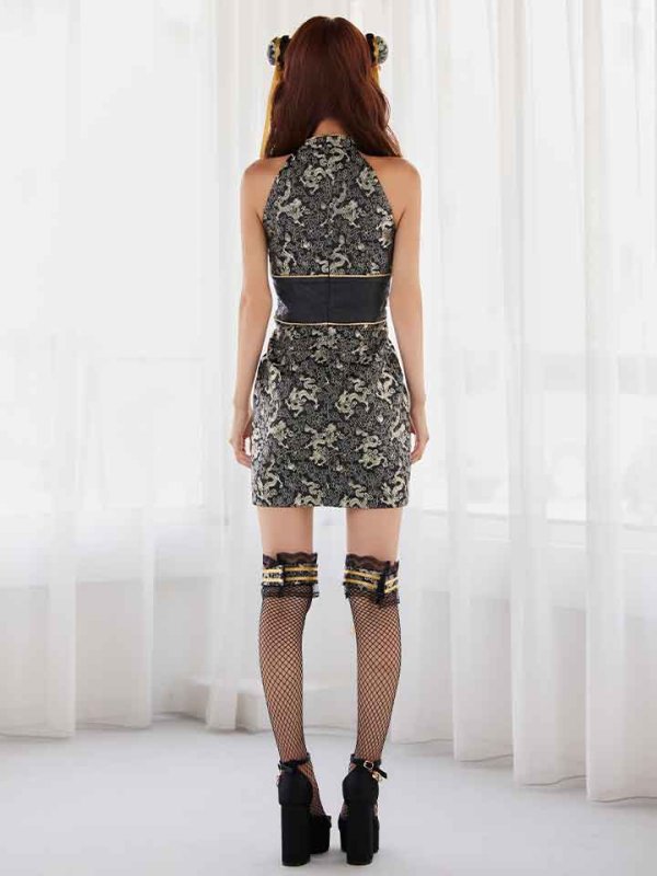 画像32: 【即日発送】【ハロウィン】 アメスリコルセットチャイナ 【コスプレ3点セット】【XS-XLサイズ/1カラー】/ シャーリングドラゴン刺繍タイトチャイナ 【コスプレ4点セット】 【XS-Lサイズ/1カラー】 (SE01YN)[HC03]