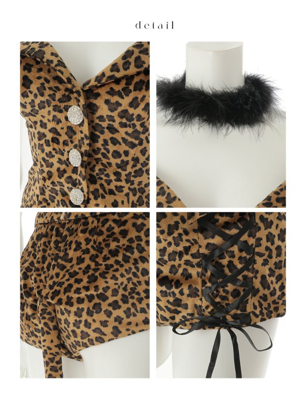 画像21: 【即日発送】【ハロウィン】豹柄/レオパードビスチェセットアップ【コスプレ6点セット】【XS-Lサイズ/1カラー】[HC03]