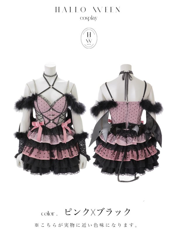 画像19: 【即日発送】【桜咲乃愛コラボ】【ハロウィン】ゴシックデビルワンピース 【コスプレ6点セット】【XS-Mサイズ/1カラー】[HC03]