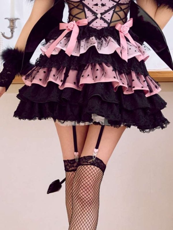 画像17: 【即日発送】【桜咲乃愛コラボ】【ハロウィン】ゴシックデビルワンピース 【コスプレ6点セット】【XS-Mサイズ/1カラー】[HC03]