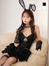 【ノベルティ対象】【予約 / 9月下旬発送予定】【送料無料！】【ハロウィン】バニーレースビスチェセットアップ【コスプレ6点セット】【XS-Mサイズ/2カラー】[OF04]