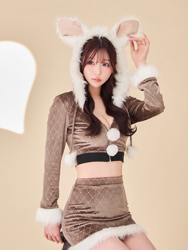 画像9: 【即日発送】【ハロウィン】キルティングビジューうさぎ【コスプレ4点セット】【XS-XLサイズ/1カラー】[HC03]