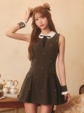 【即日発送】【ハロウィン】襟付きノースリーブワンピクマコスプレ【コスプレ4点セット】【XS-Mサイズ/1カラー】[HC03]るりぴ着用