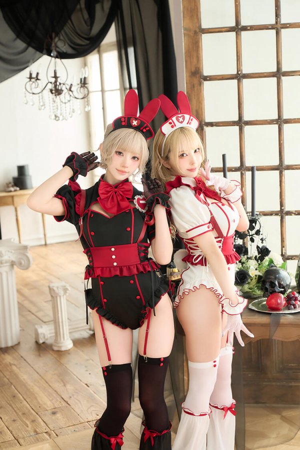 画像11: 【即日発送】【送料無料！】レッドムーンバニーナース【マリームーン】【ハロウィンコスプレ11点セット】【Fサイズ/2カラー】[HC03]