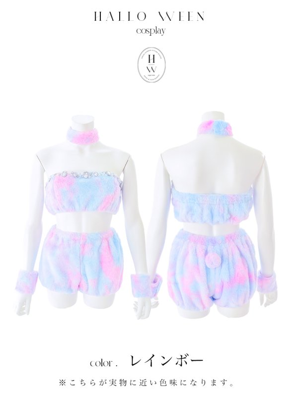 画像42: 【即日発送】【ハロウィン】パステルもこもこバニー【コスプレ7点セット】【フリーサイズ/6カラー】[OF03]