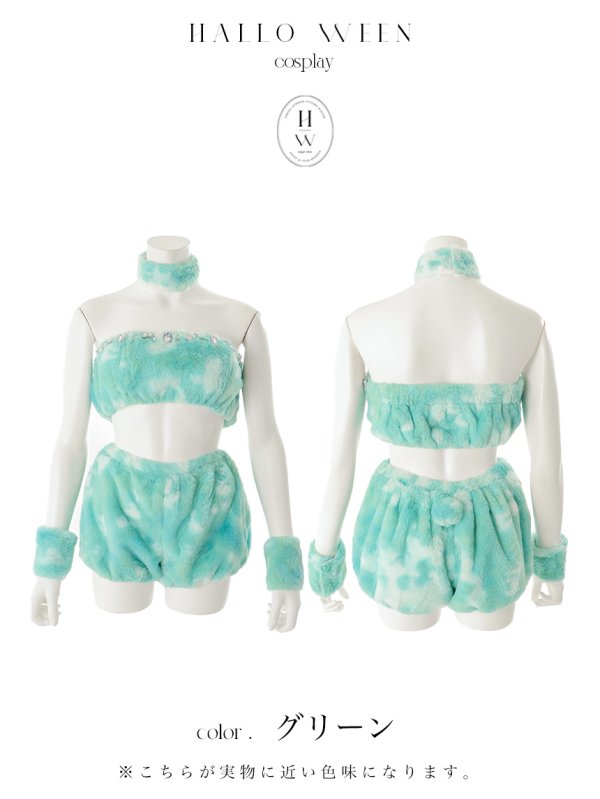 画像38: 【即日発送】【ハロウィン】パステルもこもこバニー【コスプレ7点セット】【フリーサイズ/6カラー】[OF03]