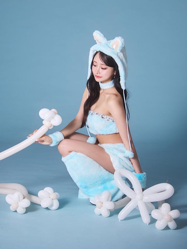 画像6: 【即日発送】【ハロウィン】パステルもこもこバニー【コスプレ7点セット】【フリーサイズ/6カラー】[HC03]