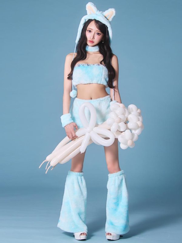 画像9: 【即日発送】【ハロウィン】パステルもこもこバニー【コスプレ7点セット】【フリーサイズ/6カラー】[HC03]