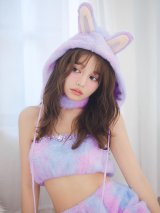 【予約 / 9月下旬発送予定】【送料無料！】【ハロウィン】パステルもこもこバニー【コスプレ7点セット】【フリーサイズ/6カラー】[OF03]