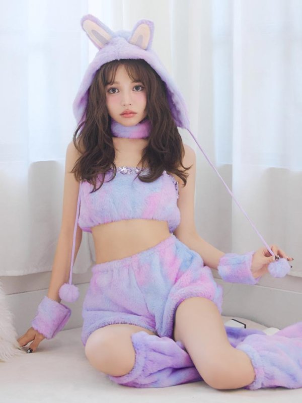 画像6: 【即日発送】【ハロウィン】パステルもこもこバニー【コスプレ7点セット】【フリーサイズ/6カラー】[HC03]