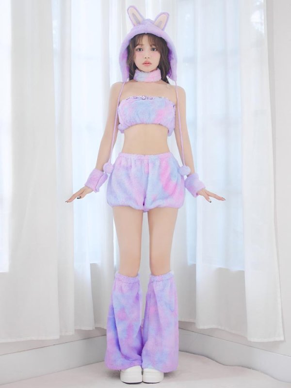 画像19: 【即日発送】【ハロウィン】パステルもこもこバニー【コスプレ7点セット】【フリーサイズ/6カラー】[HC03]