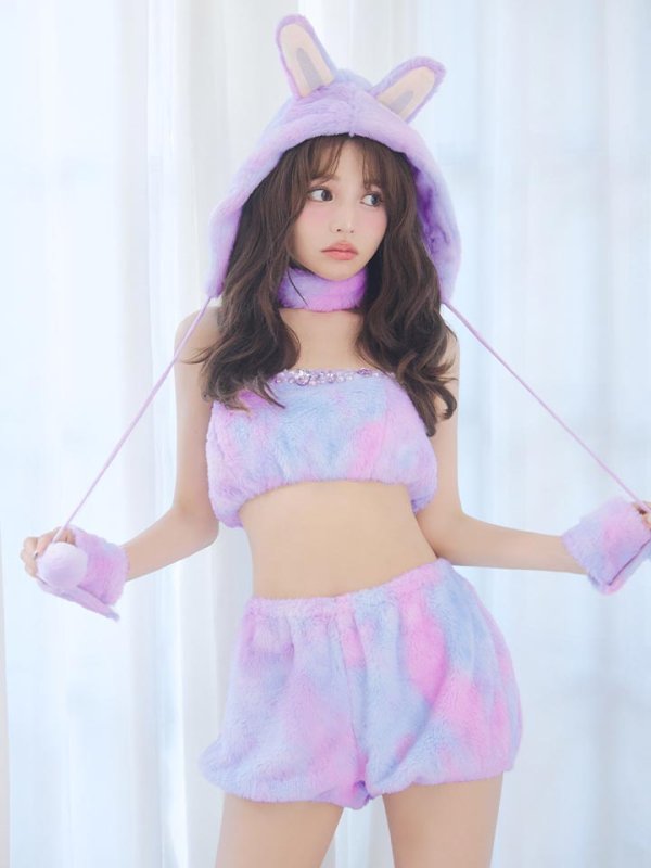 画像21: 【即日発送】【ハロウィン】パステルもこもこバニー【コスプレ7点セット】【フリーサイズ/6カラー】[HC03]