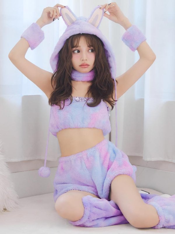 画像24: 【即日発送】【ハロウィン】パステルもこもこバニー【コスプレ7点セット】【フリーサイズ/6カラー】[HC03]