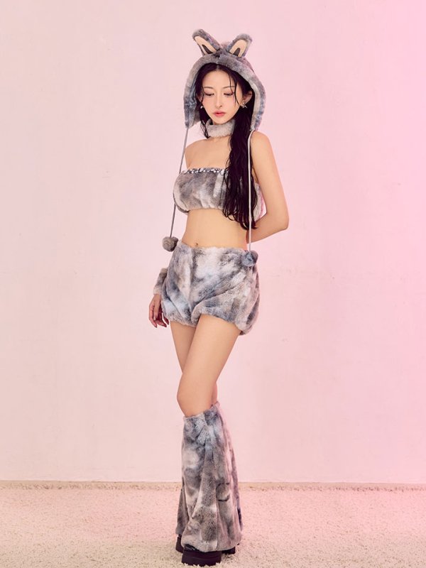 画像6: 【即日発送】【ハロウィン】パステルもこもこバニー【コスプレ7点セット】【フリーサイズ/6カラー】[HC03]