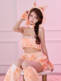 【即日発送】【ハロウィン】パステルもこもこバニー【コスプレ7点セット】【フリーサイズ/6カラー】[OF03]