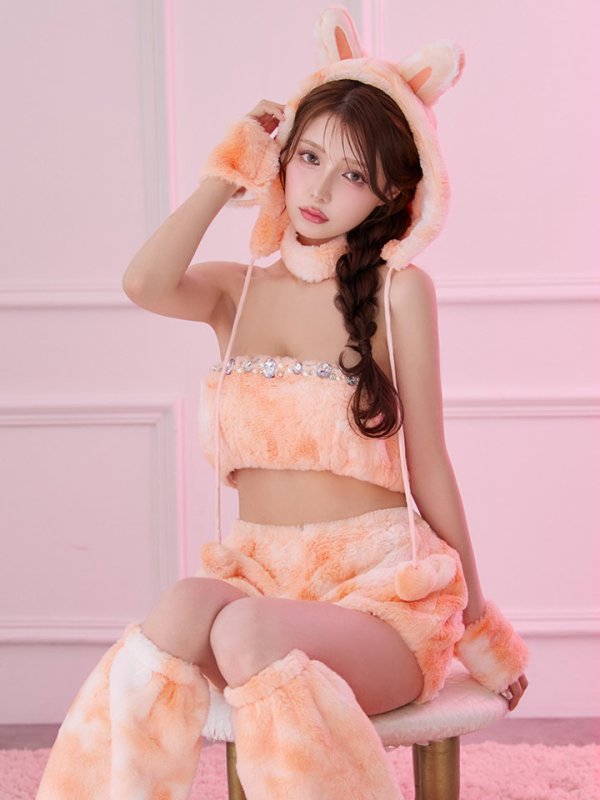 画像1: 【予約 / 9月下旬発送予定】【送料無料！】【ハロウィン】パステルもこもこバニー【コスプレ7点セット】【フリーサイズ/6カラー】[OF03]