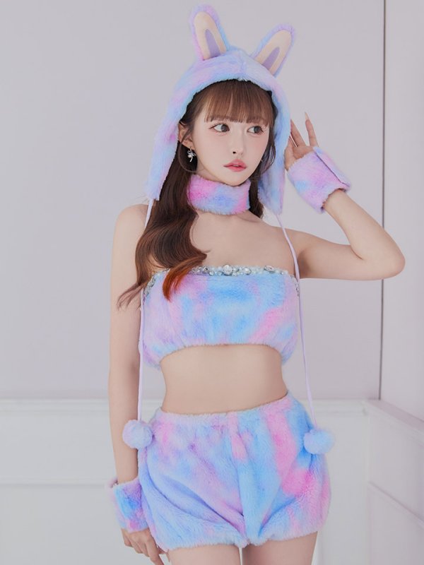 画像9: 【即日発送】【ハロウィン】パステルもこもこバニー【コスプレ7点セット】【フリーサイズ/6カラー】[HC03]