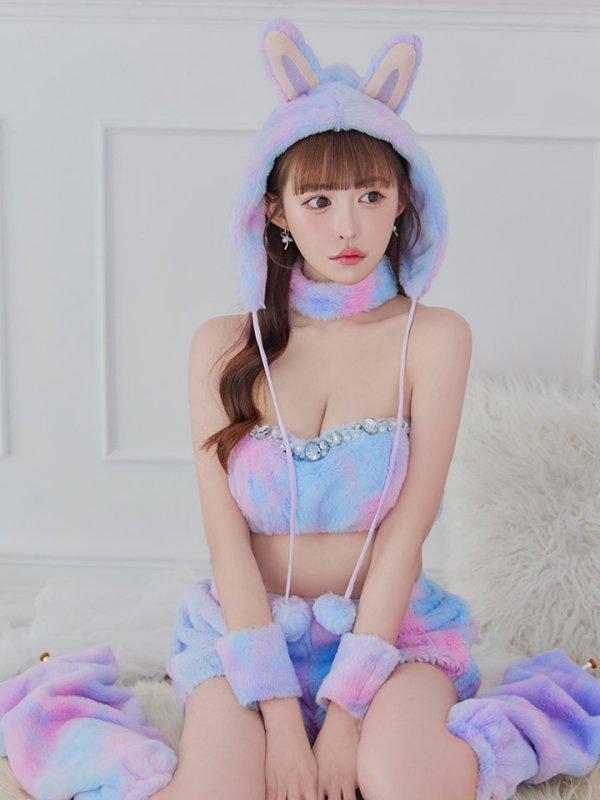 画像7: 【即日発送】【ハロウィン】パステルもこもこバニー【コスプレ7点セット】【フリーサイズ/6カラー】[HC03]