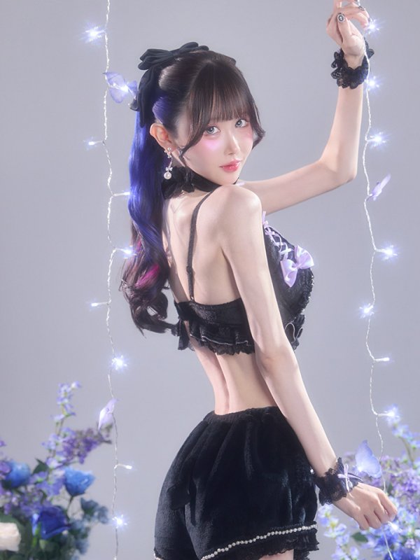 画像13: 【即日発送】【サンリオ】クロミランジェリーセットアップルームウェア【S-L/1カラー】[HC02]ゆりにゃ着用