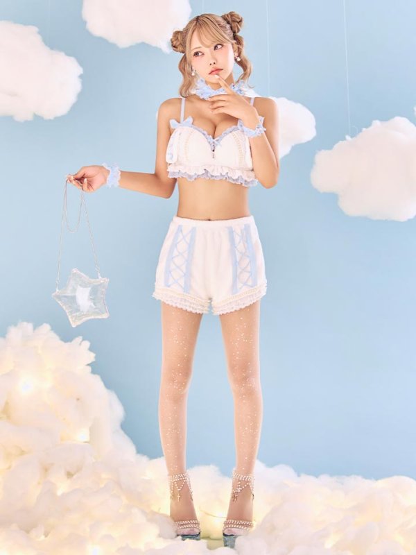 画像7: 【即日発送】【サンリオ】シナモロールランジェリーセットアップルームウェア【S-L/1カラー】[OF03]