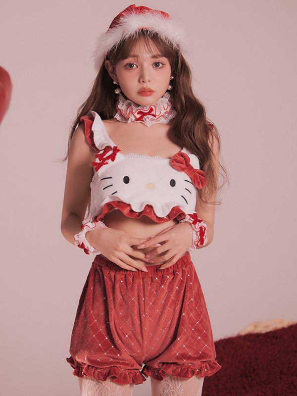 画像20: 【即日発送】【サンリオ】ハローキティキルティングセットアップルームウェア【S-L/1カラー】[OF03]