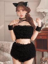 【送料無料！】【ハロウィン】ふわふわフリルキャットコスプレ【コスプレ5点SET】【XS-Mサイズ】【予約/10月上旬発送予定】[OF03]三上悠亜着用