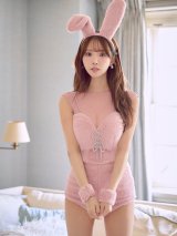 【即日発送】【ハロウィン】ふわもこリボンバニーコスプレ【コスプレ6点SET】【XS-Mサイズ】[OF04]三上悠亜着用