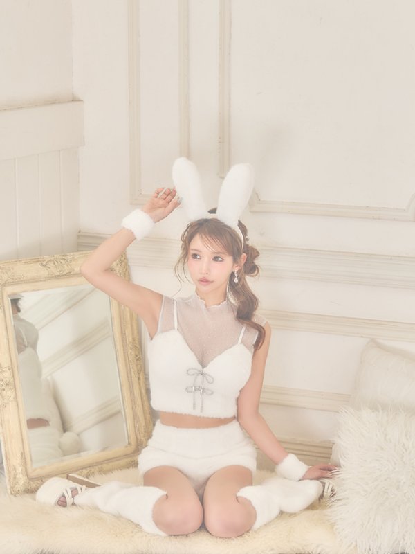 画像6: 【送料無料！】【ハロウィン】ふわもこリボンバニーコスプレ【コスプレ6点SET】【XS-Mサイズ】【予約/9月下旬発送予定】[OF03]あずもか着用