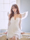 【ハロウィン】シフォンスウィートエンジェルミニドレス【コスプレ5点SET】【XS-Lサイズ】[OF03]三上悠亜着用