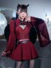 画像1: 【送料無料！】【ハロウィン】ケープロングスリーブリボンデビルコスプレ【コスプレ4点SET】【S-Lサイズ】[OF03]ゆりにゃ着用 (1)