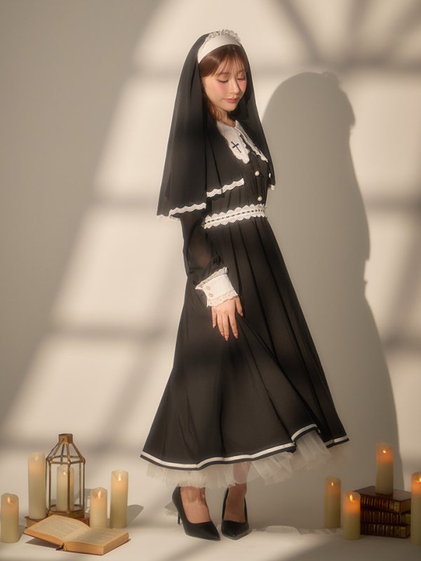 画像3: 【送料無料！】【ハロウィン】ゴシックシスターロングスカートコスプレ【コスプレ3点SET】【S-XLサイズ】[OF03]加藤美南着用