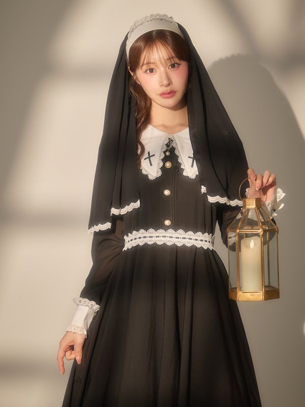 画像5: 【送料無料！】【ハロウィン】ゴシックシスターロングスカートコスプレ【コスプレ3点SET】【S-XLサイズ】[OF03]加藤美南着用