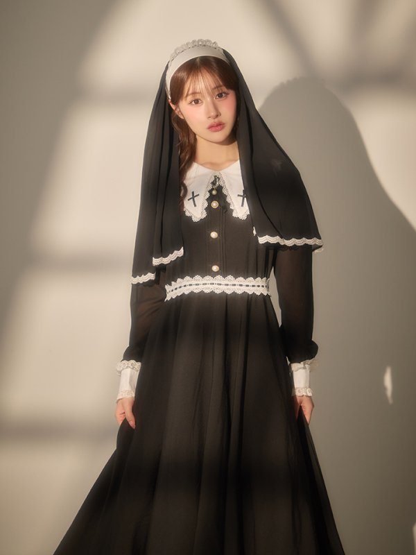 画像7: 【送料無料！】【ハロウィン】ゴシックシスターロングスカートコスプレ【コスプレ3点SET】【S-XLサイズ】[OF03]加藤美南着用