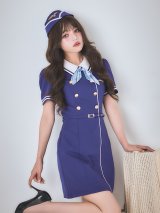 【ハロウィン】CAタイトミニコスプレ【4点SET】【XS-Lサイズ】[OF03]吉木千沙都（ちぃぽぽ）着用