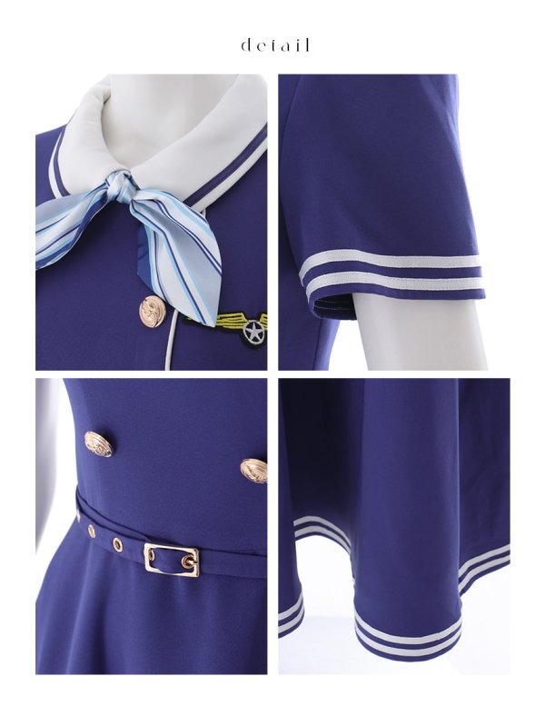 画像18: 【ハロウィン】CAロングフレア【コスプレ4点SET】【S-XLサイズ】[OF03]加藤美南着用