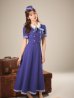 画像1: 【ハロウィン】CAロングフレア【コスプレ4点SET】【S-XLサイズ】[OF03]加藤美南着用 (1)